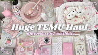 huge TEMU haul ౨ৎ ⋆｡ | cute stationery, pinterest girl aesthetic, coquette, wonyoungism vlog