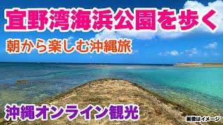 【沖縄オンライン観光】 宜野湾海浜公園 朝の海辺を歩く「沖縄旅行情報」