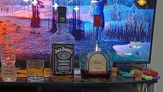 Drinking 4 Month Old Whiskey and 4 Month Old Brandy Jack Daniels Whiskey and E&J V.S. Brandy Live