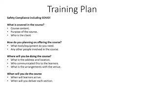 Train the Tainer completing the Training Plan