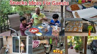 Snacks Ideas For Guests /INDIAN NRI MOM BUSY MORNING ROUTINE/Chicken Sticks