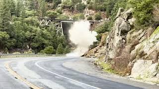 Rock Blast on SR-70 in Plumas County  on 3/6/2024