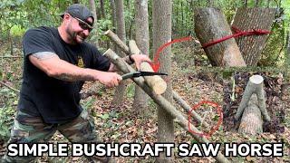 Simple Bushcraft Sawhorse Cut Wood Like a Pro