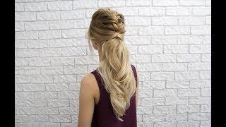 Прическа. Текстурный хвост. Свадебная прическа. / Hairstyle. Wedding hairstyle.