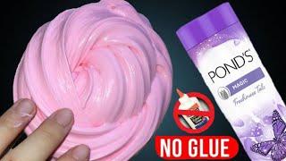 NO GLUE PONDS POWDER SLIME How to make Slime with Ponds Powder and Flour without Glue or Borax