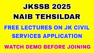 JKSSB NAIB TEHSILDAR 2025 - FREE CLASSES ON JKCS APP. - AAFAQ SIR - DONT JOIN BEFORE WATCHING DEMO