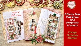 2 Really Easy Christmas Page Wraps with bellybands & Pockets!