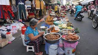 Boeng Prolit Street Market - Daily Lifestyle of Vendors & Buyer in Town Food Market