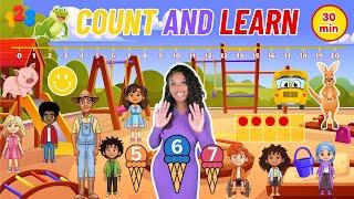 Math For Kids| Learning with Ms Houston| Counting, Number Lines Number Bonds +  Kid Songs