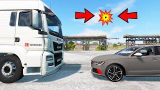 AUDI RS6 Vs 30 Tons Truck CRASH TEST - Realistic Car Crashes (BeamNG Drive)