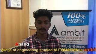 A word from Automation Student - Anand