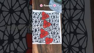  Zentangle flower patterns l floral art#yt#short#zentangle