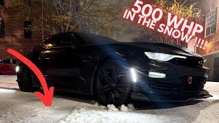 DRIVING MY 500 WHP 6TH GEN CAMARO 1LE IN THE SNOW #bad #camaro #snow #freeze