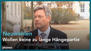 Regierungskrise: Statement von Wirtschaftsminister & Kanzlerkandidat Robert Habeck (B'90/Grüne)