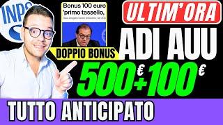 UFFICIALE INPSADI AUUANTICIPO 100€DOPPIO BONUS 500€