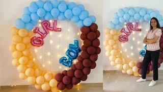 Circle balloon backdrop without stand,Round Balloon Arch,Tutorial ,Birthday Decoration Ideas At Home