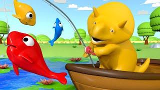 戴诺钓鱼和学习颜色和恐龙戴诺学习幼儿教育卡通: Dino Goes Fishing & Learns Colours - Cartoon for Toddlers