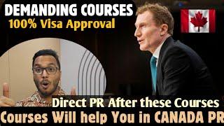 IN DEMAND COURSES IN CANADAFOR WORK PERMIT OR PR2024 -2026100% STUDY VISA APPROVAL #india #pr