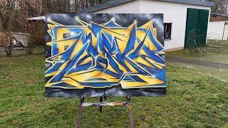 SPRAY GRAFFITI ON A LARGE CANVAS - HESKY ONE 2023