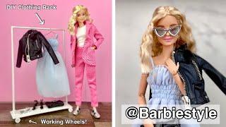 NEW @BarbieStyle Doll Review + DIY Barbie Clothing Rack with Working Wheels! Instagram Barbie Doll