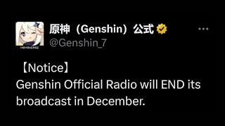 Genshin JP Radio is gonna END apparently...