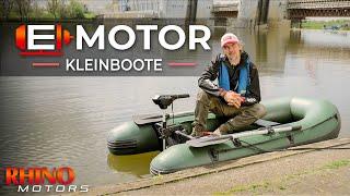 Kleines Schlauchboot: Rhino Elektro Außenbord-Motoren am kleinen Schlauchboot