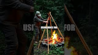 Craft a Natural Bamboo Fire Holder for Wilderness Cooking!