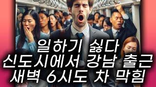 출근하기 싫다 진짜 신도시에서 서울 강남 출퇴근은 새벽 5시에 나가야 합니다.