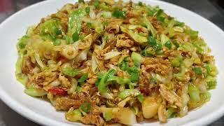 How to make stir-fried cabbage vermicelli without sticking and delicious? The chef teaches you t