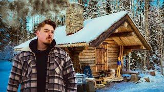 Surviving -30° Winter Alone In Wilderness Log Cabin