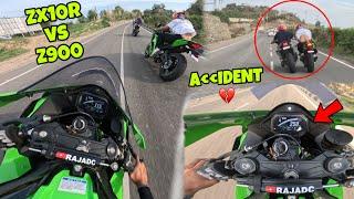 Kawasaki Zx10r Vs Z900 Crazy Highway Race ️‍ A€€ident Hote Hote Bacha Zx10r Ka Kawa H2r