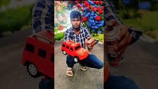 RC Kiddie Castle Rock Crawler High Speed painting the toy car blue jeep se red colour Jeep