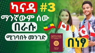 ካናዳ ማንኛውም ሰው በራሱ ሚገባበት መንገድ| ለትምህርት | ለስራ | ያለዲግሪ በነጻ #3 | Canada work permit visa apply online 2023