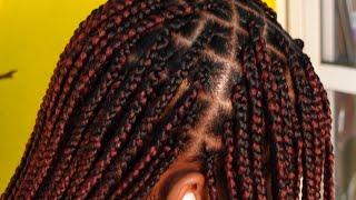 Knotless box braids in an average Nigerian salon ||#Nigeriansalon #knotlessbraids