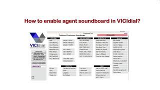 How to enable Agent Soundboard in VICIdial?