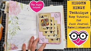 HIDDEN HINGE Technique for Junk Journal Embellishments! The Paper Outpost! :)