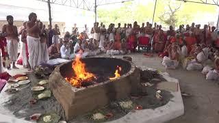 Jagadguru attends the Poornāhuti of the Sahasra Chandi