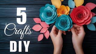 5 IDEAS  Easy Paper Decoration Ideas Paper Flowers