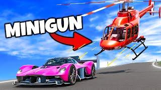 ️ AUTA KONTRA HELIKOPTERY Z MINIGUNEM!? | BeamNG Drive