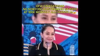 OFW GINAGATASAN NG NOBYONG NAGTRABAHO SA BARR AT 100K MONTHLY ALLOWANCE  @RaffyTulfoInAction #ccto