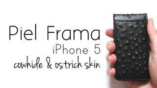 Piel Frama iPhone 5 Cowhide Ostrich Leather Wallet Case