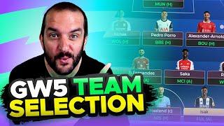 WILDCARD IN 6 OR NOT?  | FPL TEAM SELECTION | GAMEWEEK 5 | Fantasy Premier League Tips 2024/25