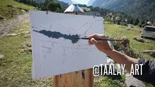 The artist paints a picture. Plein air. Musurmankulov Taalay