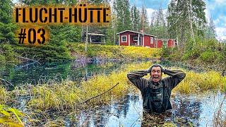 What lives in the POND of the ESCAPE HUT? | Repairing the chimney + toilet | Survival Mattin