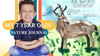 Nature Journaling with Kids!  My seven year olds Nature Journal!