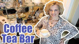 Wet bar transformed into a coffee and tea paradise!