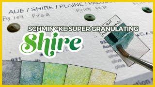 Schmincke Super Granulating SHIRE Watercolour dot card - Swatch and pigment break down