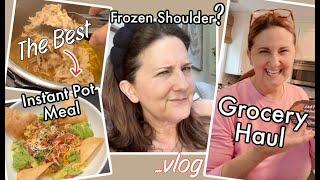 VLOG: Our "healthier" Grocery Haul, Easy Instant Pot Mexican Chicken, Aging Pains...Ugh