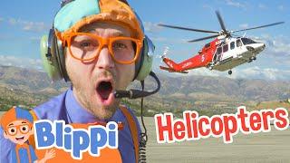 Blippi Explores A Fire Helicopter | Learning Vehicle Videos With Blippi