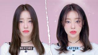 from medium-length hair hopeless zone to goddess hair styling using straightener  MINCARONG